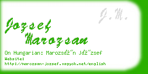 jozsef marozsan business card